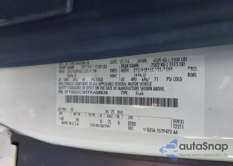 2015 Ford Transit-350 z USA, uszkodzony, nr VIN 1FTSW2CM1FKA08638